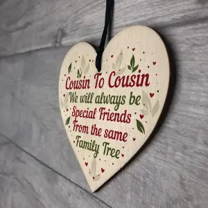 Red Ocean Cousin Family Gifts Christmas Birthday Gift For Cousin Handmade Wooden Hanging Heart Thank You Gift For Boys