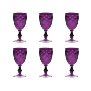 Diamond 390ml Goblet Set (Set of 6) Purple