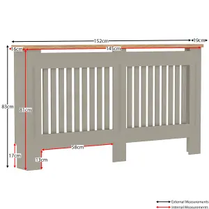 Vida Designs Arlington Large Grey MDF Radiator Cover