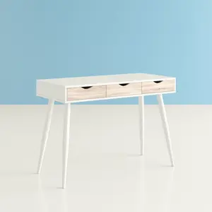 Casson Metal Base Writing Desk Oak/White