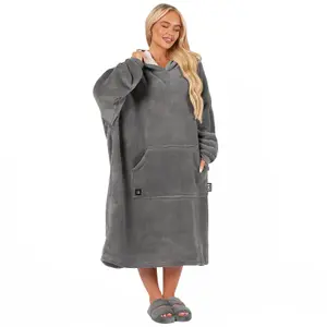 Heated Hoodie Blanket Extra Long Oversized Warm Fleece Sherpa Throw USB Jumper