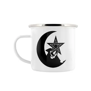 Grindstore Pentagram Witch Enamelled Mug White/Black (One Size)