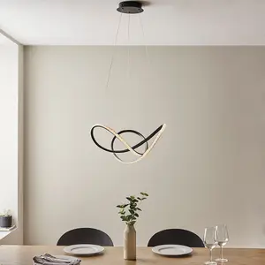 Luminosa Sassari Single Pendant Ceiling Lamp, Textured Black, Faceted Acrylic