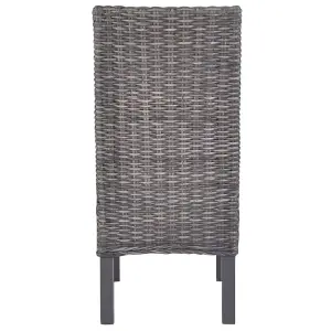 Berkfield Dining Chairs 4 pcs Brown Kubu Rattan and Mango Wood