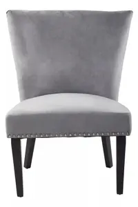 Interiors by Premiers Velvet Dining Chair, Dining Room Accent Chair, Velvet Upholstered Wing Chair with Wooden Legs