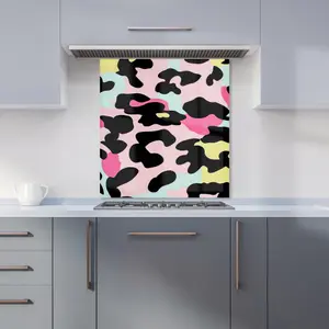 Colourful Leopard Print Premium Glass Kitchen Splashback W600mm x H650mm