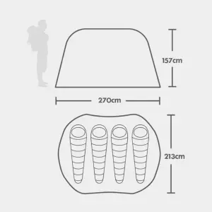 Eurohike Pop 400 4 Man Pop Up Tent