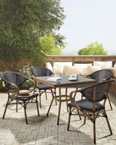 Set of 4 Garden Chairs CASPRI Metal Black