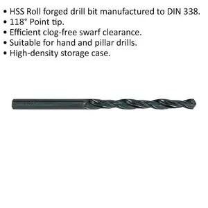 10-Pack 7mm HSS Roll Forged Drill Bits for Hand and Pillar Drills