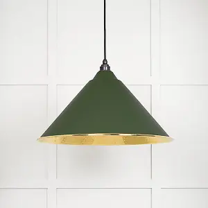 Hammered Brass Hockley Pendant in Heath