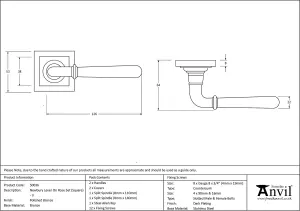 From The Anvil Polished Bronze Newbury Lever on Rose Set (Square) - Unsprung