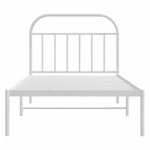 Berkfield Metal Bed Frame with Headboard White 100x190 cm