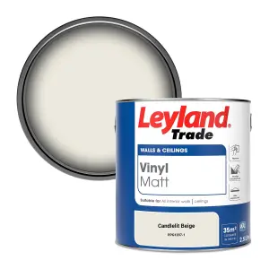 Leyland Trade Vinyl Matt Walls & Ceilings Emulsion Paint Candlelit Beige (PPG1207-1) 2.5L