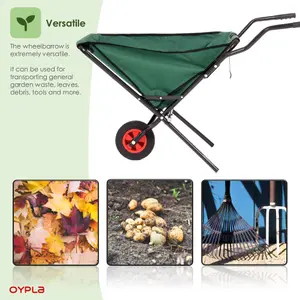 Oypla Lightweight Folding Garden Wheelbarrow Foldable Wheel Barrow