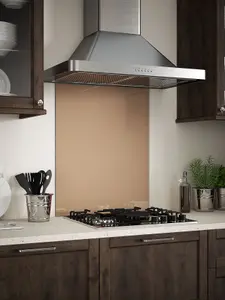 Rose Gold Glass Kitchen Self Adhesive Splashback 600mm x 750mm