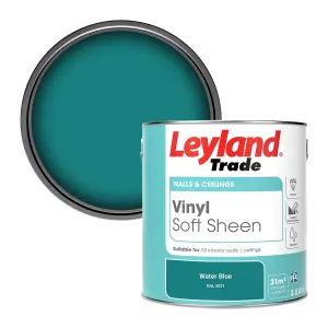 Leyland Trade Vinyl Soft Sheen Walls & Ceilings Emulsion Paint Water Blue (RAL 5021) - 2.5L