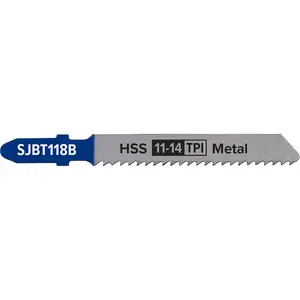 5 Pack of 92mm HSS Metal Jigsaw Blades - 11/14 TPI for Precision Cutting