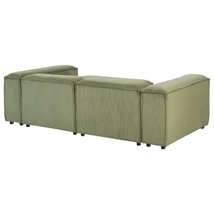 Left-Hand Corner Sofa with Ottoman ARDAL Green Corduroy Left Hand