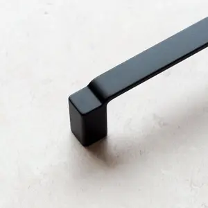 160mm Matt Black Cabinet Handle Stepped Kitchen Cupboard Door Drawer Pull Bathroom Bedroom Furniture Replacement