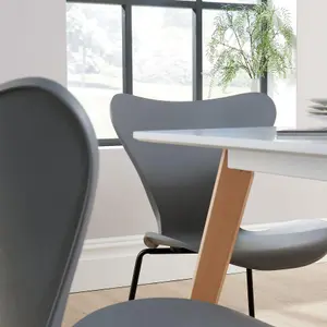 Home Source Fleur Table and 4 Grey Penny Chairs