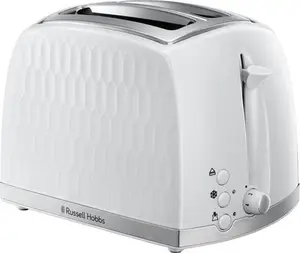 Russell Hobbs Honeycomb 2 Slice White Plastic Toaster 26060