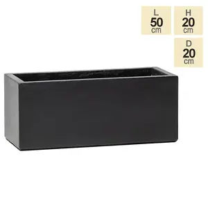 Primrose Terracotta Fibrecotta Dark Grey Trough Planter 50cm