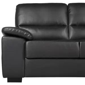 2 Seater Faux Leather Sofa Black VOGAR