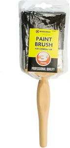 Set Of 2 Paint Brush 3 Inch Decorating Painting Diy Bristle Wooden Handle Hand Tool Walls