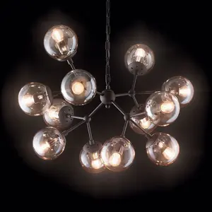 Luminosa Kepler 12 Light Ceiling Pendant Black