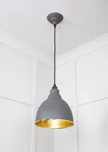 Hammered Brass Brindley Pendant in Bluff