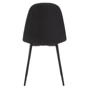 Comfortable Sturdy Black Fabric Dining Chair, Contemporary Modern Dining Chair, Versatile Modern Chair