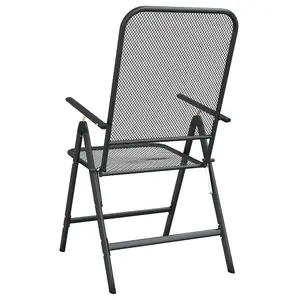 Berkfield Folding Garden Chairs 2 pcs Expanded Metal Mesh Anthracite