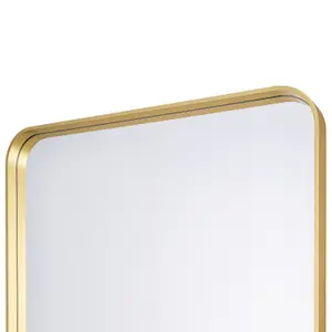 GoodHome Tisa Gold effect Rectangular Wall-mounted Bathroom Mirror (H)60cm (W)80cm