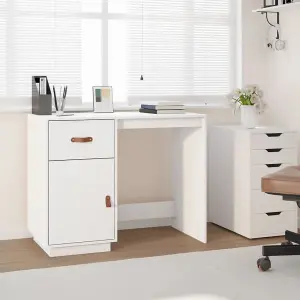 Berkfield Desk White 95x50x75 cm Solid Wood Pine