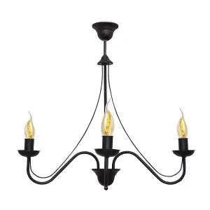 Luminosa Malbo Multi Arm Pendant Ceiling Light Black 60cm