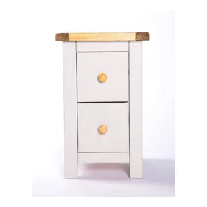 Pompey 2 Drawer Bedside Table Light Grey