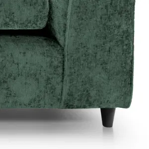 Harriet Crushed Chenille Large Right Facing Corner Sofa in Rifle Green