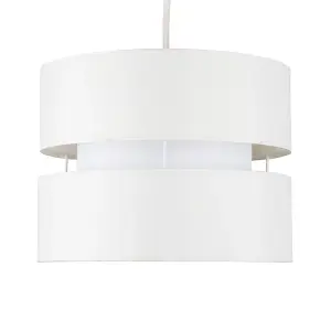 ValueLights Small Sophia Cream Ceiling Pendant Shade and B22 GLS LED 10W Warm White 3000K Bulb