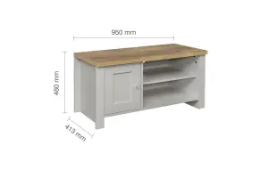 Birlea Highgate Small TV Unit Grey & Oak