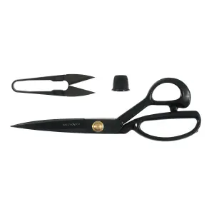 Set: Tailors Shears (28cm), Thread Snips (10cm) and Thimble: Black