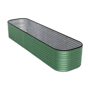 Light Green Oval Garden Three-grid Flower Bed Metal Raised Planter Box Outdoor Raised Garden Bed Kit 320cm W