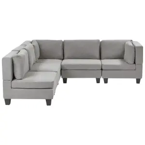 Corner Sofa UNSTAD Light Grey Fabric Right Hand