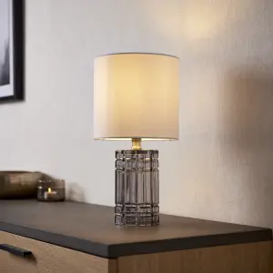 Nixie Glass Square Smoked grey Table lamp