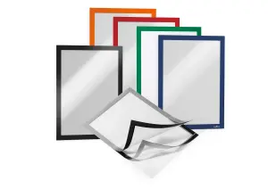 Durable DURAFRAME Self Adhesive Magnetic Signage Frame - 10 Pack - A4 White