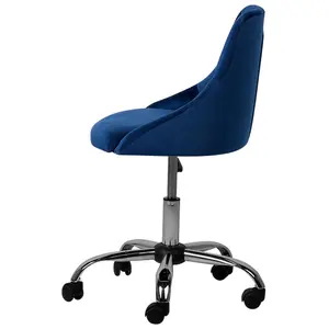 Desk Chair Velvet Navy Blue PARRISH