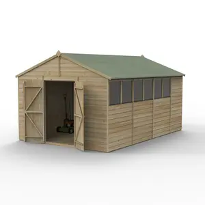 Beckwood 10x15 Apex Shed - 6 Windows - Double Door