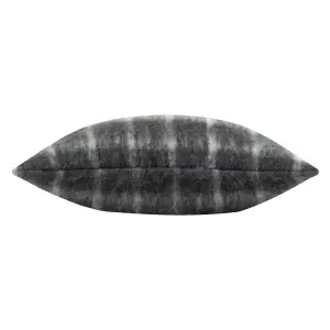 Yard Yarrow Check Faux Mohair Check Feather Filled Cushion