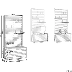 Garden Bench with Wall Panel MATINO with Storage Acacia Wood Light Wood