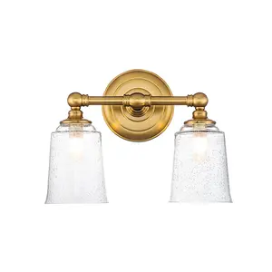 Elstead Feiss Hugeunot Lake Wall Lamp Burnished Brass, IP44