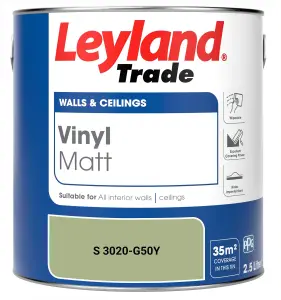 Leyland Trade Vinyl Matt Walls & Ceilings Emulsion Paint (S 3020-G50Y) 2.5L